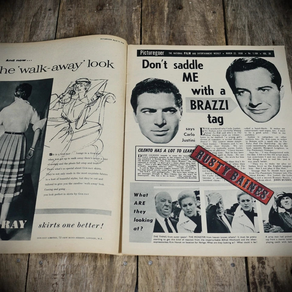 Vintage Picturegoer Magazine March 22 1958, Film/Cinema Actors. Cheesecake